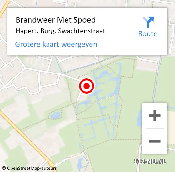 Locatie op kaart van de 112 melding: Brandweer Met Spoed Naar Hapert, Burg. Swachtenstraat op 15 juni 2022 15:24