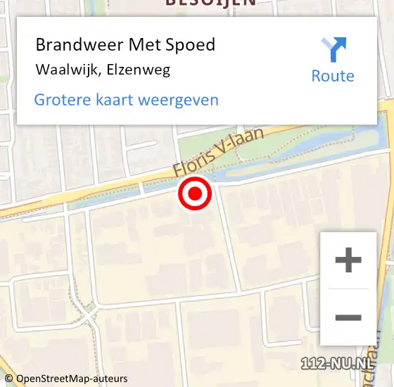 Locatie op kaart van de 112 melding: Brandweer Met Spoed Naar Waalwijk, Elzenweg op 15 juni 2022 16:01