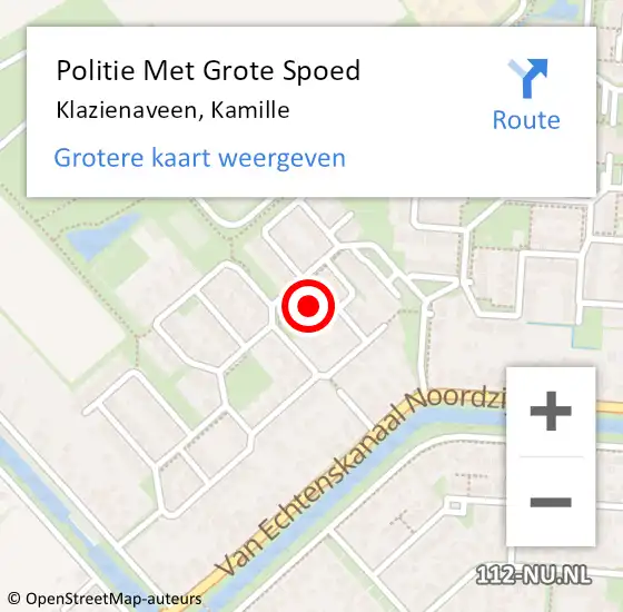 Locatie op kaart van de 112 melding: Politie Met Grote Spoed Naar Klazienaveen, Kamille op 15 juni 2022 16:20