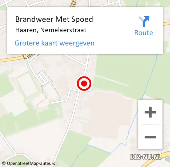 Locatie op kaart van de 112 melding: Brandweer Met Spoed Naar Haaren, Nemelaerstraat op 15 juni 2022 18:43