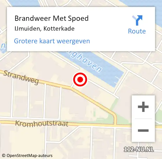 Locatie op kaart van de 112 melding: Brandweer Met Spoed Naar IJmuiden, Kotterkade op 15 juni 2022 18:46