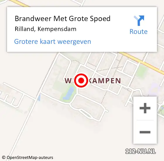 Locatie op kaart van de 112 melding: Brandweer Met Grote Spoed Naar Rilland, Kempensdam op 15 juni 2022 19:05