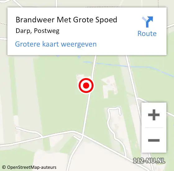 Locatie op kaart van de 112 melding: Brandweer Met Grote Spoed Naar Ruinen, Postweg op 15 juni 2022 19:14