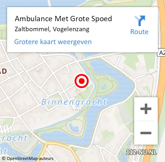 Locatie op kaart van de 112 melding: Ambulance Met Grote Spoed Naar Zaltbommel, Vogelenzang op 15 juni 2022 20:13