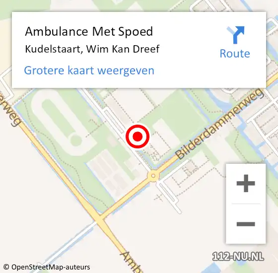 Locatie op kaart van de 112 melding: Ambulance Met Spoed Naar Kudelstaart, Wim Kan Dreef op 15 juni 2022 20:50