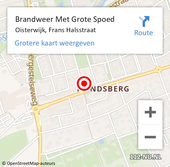 Locatie op kaart van de 112 melding: Brandweer Met Grote Spoed Naar Oisterwijk, Frans Halsstraat op 15 juni 2022 21:47