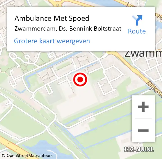 Locatie op kaart van de 112 melding: Ambulance Met Spoed Naar Zwammerdam, Ds. Bennink Boltstraat op 15 juni 2022 21:49