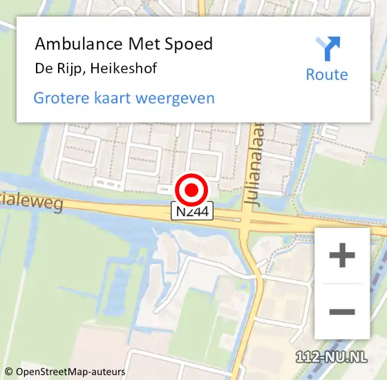 Locatie op kaart van de 112 melding: Ambulance Met Spoed Naar De Rijp, Heikeshof op 15 juni 2022 23:21