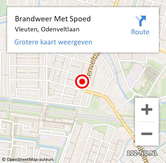 Locatie op kaart van de 112 melding: Brandweer Met Spoed Naar Vleuten, Odenveltlaan op 15 juni 2022 23:36