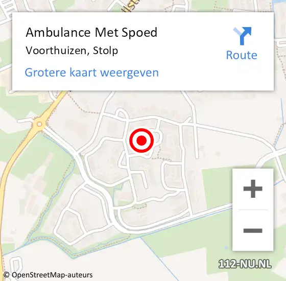 Locatie op kaart van de 112 melding: Ambulance Met Spoed Naar Voorthuizen, Stolp op 15 juni 2022 23:39