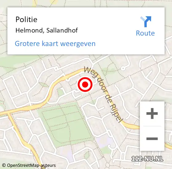 Locatie op kaart van de 112 melding: Politie Helmond, Sallandhof op 16 juni 2022 01:59