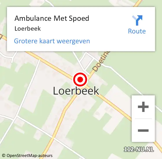 Locatie op kaart van de 112 melding: Ambulance Met Spoed Naar Loerbeek op 16 juni 2022 02:56