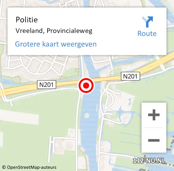 Locatie op kaart van de 112 melding: Politie Vreeland, Provincialeweg op 16 juni 2022 03:31