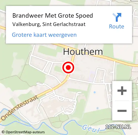 Locatie op kaart van de 112 melding: Brandweer Met Grote Spoed Naar Valkenburg, Sint Gerlachstraat op 16 juni 2022 04:28