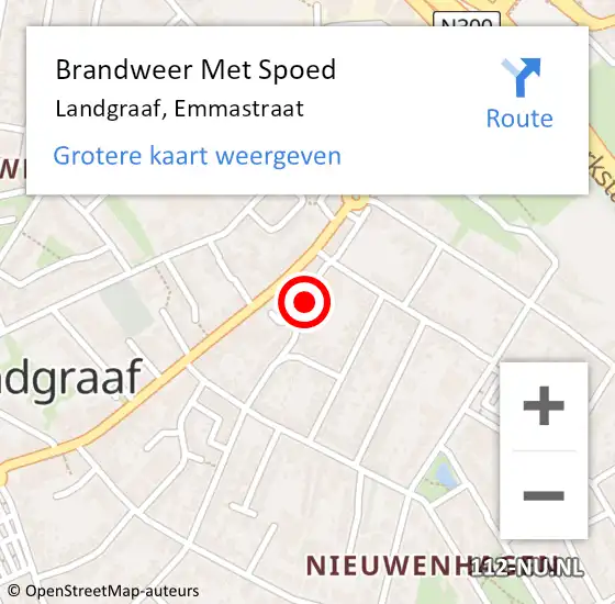 Locatie op kaart van de 112 melding: Brandweer Met Spoed Naar Landgraaf, Emmastraat op 16 juni 2022 06:27