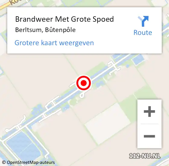 Locatie op kaart van de 112 melding: Brandweer Met Grote Spoed Naar Berltsum, Bûtenpôle op 16 juni 2022 07:52