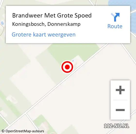 Locatie op kaart van de 112 melding: Brandweer Met Grote Spoed Naar Koningsbosch, Donnerskamp op 16 juni 2022 07:57