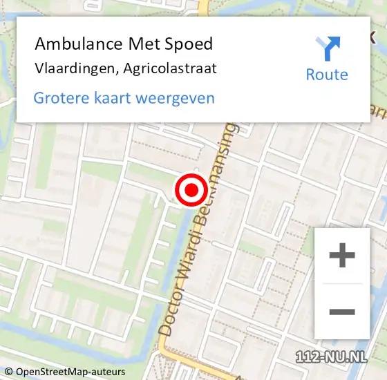 Locatie op kaart van de 112 melding: Ambulance Met Spoed Naar Vlaardingen, Agricolastraat op 16 juni 2022 08:13