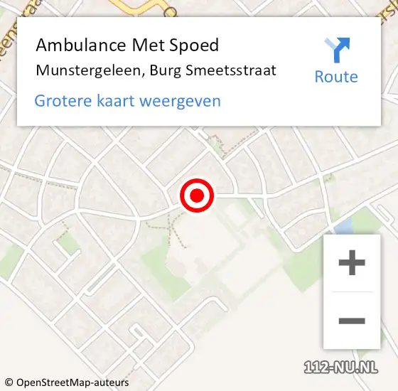 Locatie op kaart van de 112 melding: Ambulance Met Spoed Naar Munstergeleen, Burg Smeetsstraat op 20 juli 2014 10:33