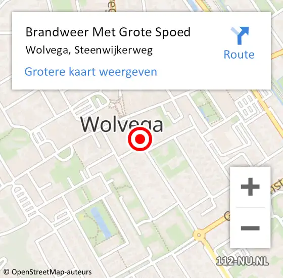 Locatie op kaart van de 112 melding: Brandweer Met Grote Spoed Naar Wolvega, Steenwijkerweg op 16 juni 2022 10:07
