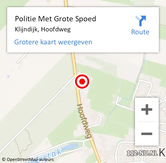 Locatie op kaart van de 112 melding: Politie Met Grote Spoed Naar Klijndijk, Hoofdweg op 16 juni 2022 10:34