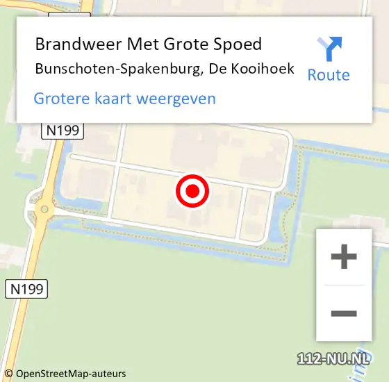 Locatie op kaart van de 112 melding: Brandweer Met Grote Spoed Naar Bunschoten-Spakenburg, De Kooihoek op 16 juni 2022 10:40