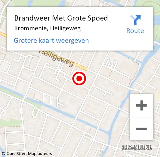 Locatie op kaart van de 112 melding: Brandweer Met Grote Spoed Naar Krommenie, Heiligeweg op 16 juni 2022 11:08