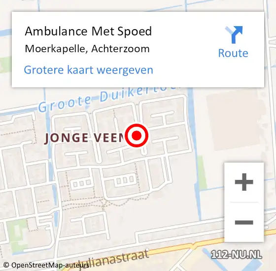 Locatie op kaart van de 112 melding: Ambulance Met Spoed Naar Moerkapelle, Achterzoom op 16 juni 2022 11:11