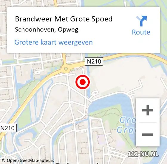 Locatie op kaart van de 112 melding: Brandweer Met Grote Spoed Naar Schoonhoven, Opweg op 16 juni 2022 11:16