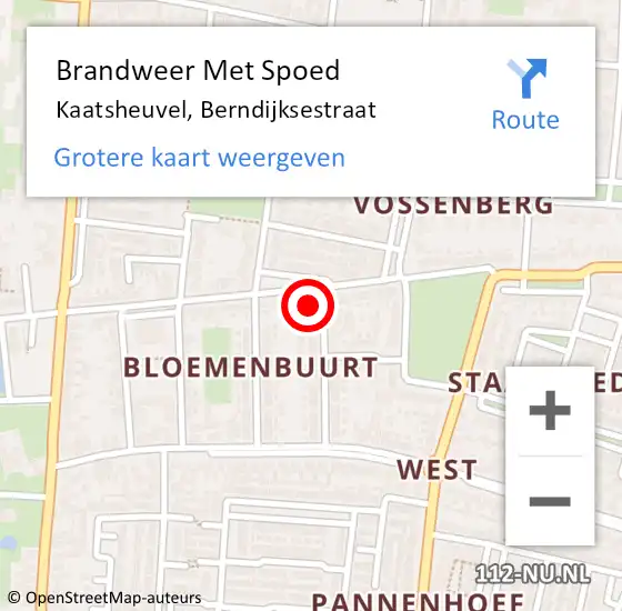 Locatie op kaart van de 112 melding: Brandweer Met Spoed Naar Kaatsheuvel, Berndijksestraat op 16 juni 2022 11:37