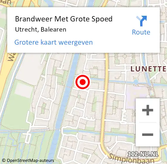 Locatie op kaart van de 112 melding: Brandweer Met Grote Spoed Naar Utrecht, Balearen op 16 juni 2022 11:43