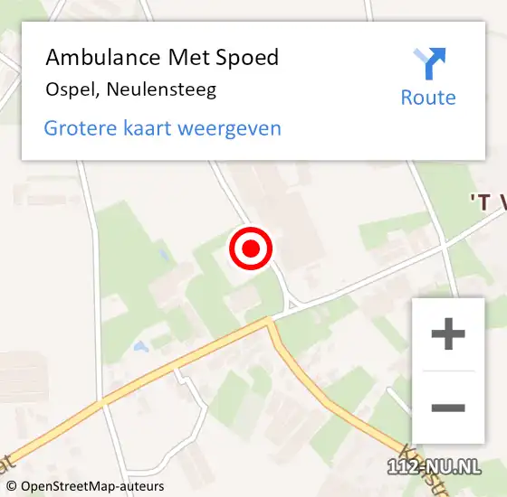 Locatie op kaart van de 112 melding: Ambulance Met Spoed Naar Ospel, Neulensteeg op 16 juni 2022 13:27