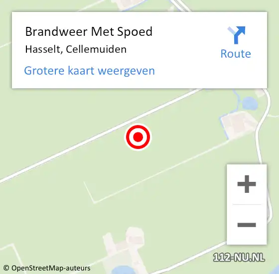 Locatie op kaart van de 112 melding: Brandweer Met Spoed Naar Hasselt, Cellemuiden op 16 juni 2022 14:01