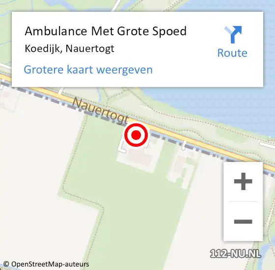 Locatie op kaart van de 112 melding: Ambulance Met Grote Spoed Naar Koedijk, Nauertogt op 16 juni 2022 14:57