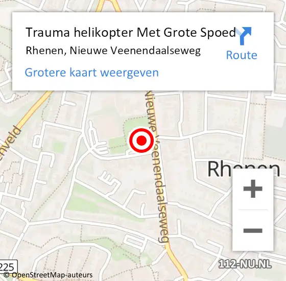 Locatie op kaart van de 112 melding: Trauma helikopter Met Grote Spoed Naar Rhenen, Nieuwe Veenendaalseweg op 16 juni 2022 15:40