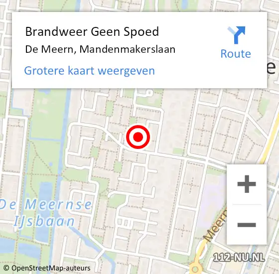 Locatie op kaart van de 112 melding: Brandweer Geen Spoed Naar De Meern, Mandenmakerslaan op 16 juni 2022 15:43