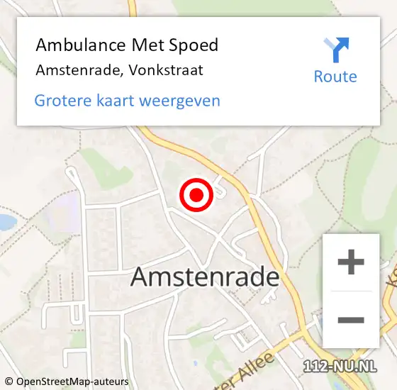 Locatie op kaart van de 112 melding: Ambulance Met Spoed Naar Amstenrade, Vonkstraat op 20 juli 2014 11:21