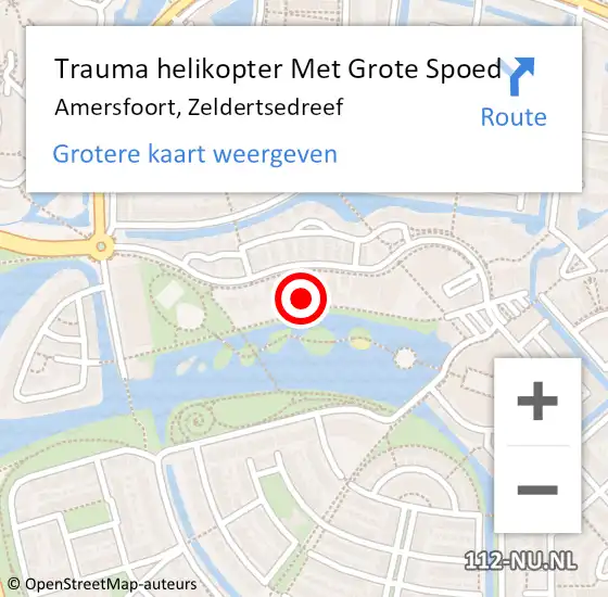 Locatie op kaart van de 112 melding: Trauma helikopter Met Grote Spoed Naar Amersfoort, Zeldertsedreef op 16 juni 2022 16:26