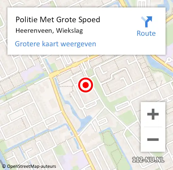 Locatie op kaart van de 112 melding: Politie Met Grote Spoed Naar Heerenveen, Wiekslag op 16 juni 2022 16:27