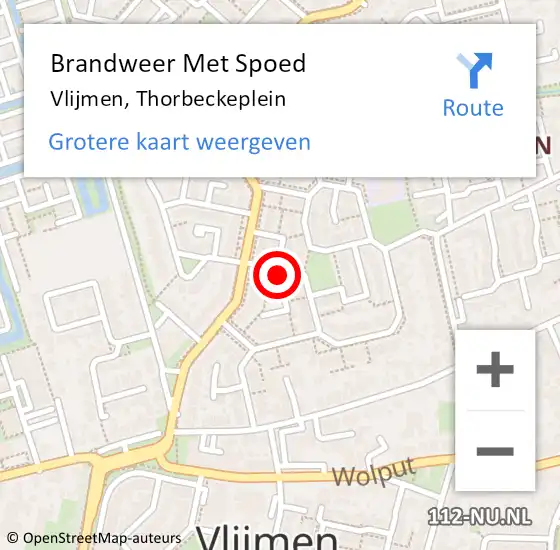 Locatie op kaart van de 112 melding: Brandweer Met Spoed Naar Vlijmen, Thorbeckeplein op 16 juni 2022 17:03