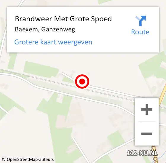 Locatie op kaart van de 112 melding: Brandweer Met Grote Spoed Naar Baexem, Ganzenweg op 16 juni 2022 17:08