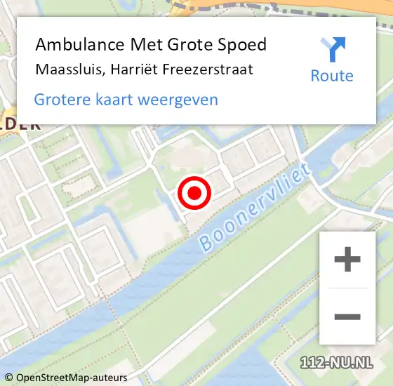 Locatie op kaart van de 112 melding: Ambulance Met Grote Spoed Naar Maassluis, Harriët Freezerstraat op 16 juni 2022 17:43