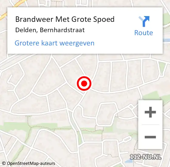 Locatie op kaart van de 112 melding: Brandweer Met Grote Spoed Naar Delden, Bernhardstraat op 16 juni 2022 19:00