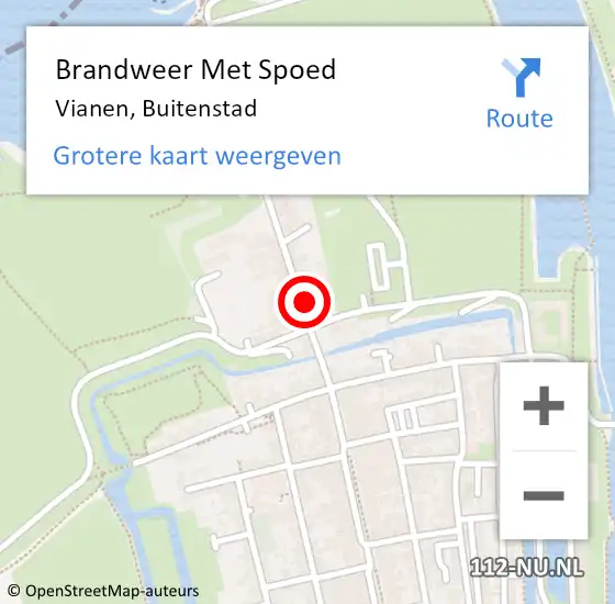 Locatie op kaart van de 112 melding: Brandweer Met Spoed Naar Vianen, Buitenstad op 16 juni 2022 19:31