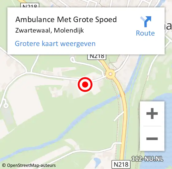 Locatie op kaart van de 112 melding: Ambulance Met Grote Spoed Naar Zwartewaal, Molendijk op 16 juni 2022 19:46