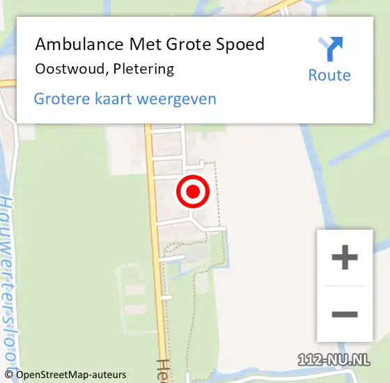 Locatie op kaart van de 112 melding: Ambulance Met Grote Spoed Naar Oostwoud, Pletering op 16 juni 2022 19:51