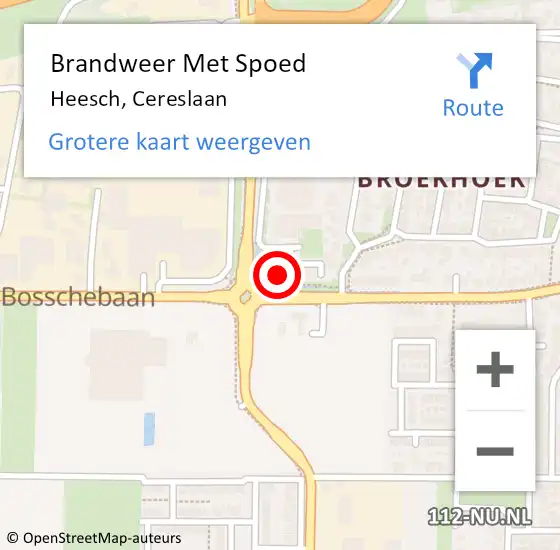 Locatie op kaart van de 112 melding: Brandweer Met Spoed Naar Heesch, Cereslaan op 16 juni 2022 20:08