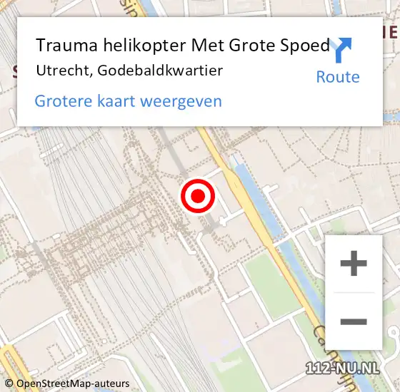 Locatie op kaart van de 112 melding: Trauma helikopter Met Grote Spoed Naar Utrecht, Godebaldkwartier op 16 juni 2022 20:25