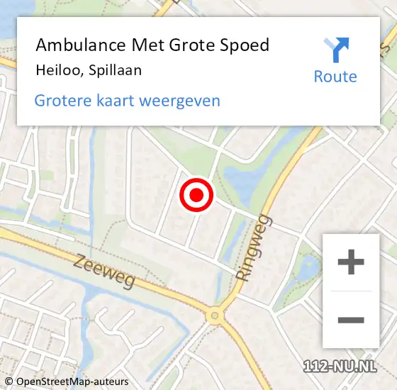 Locatie op kaart van de 112 melding: Ambulance Met Grote Spoed Naar Heiloo, Spillaan op 8 oktober 2013 22:53