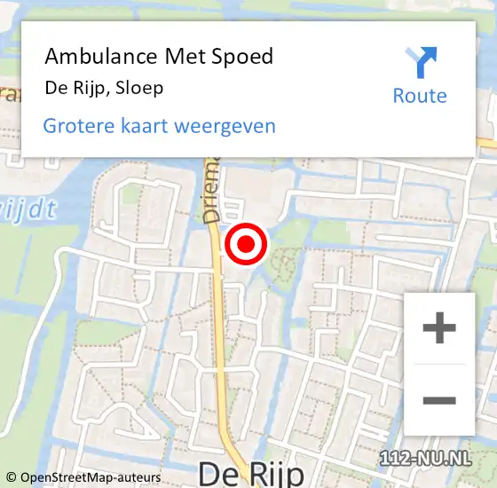 Locatie op kaart van de 112 melding: Ambulance Met Spoed Naar De Rijp, Sloep op 17 juni 2022 01:23